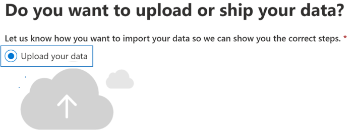 Upload your data option